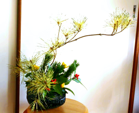 素人の方向け：正月花の松を生けるヒント（4）……松が剣山に立てられなかったら